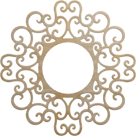 Ekena Millwork Reims Wood Fretwork Pierced Ceiling Medallion, Hickory, 28"OD x 10 3/4"ID x 1/4"T CMWP28X28X0250REHI